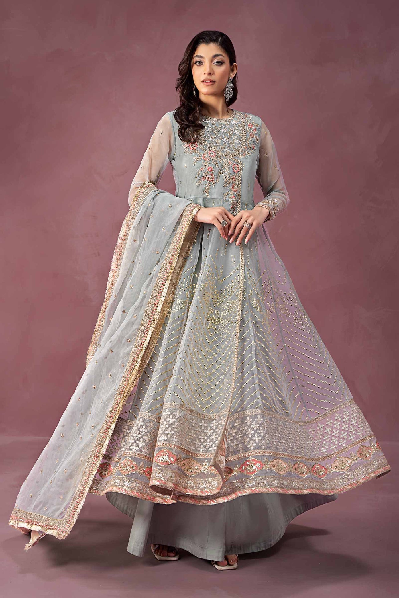 3 Piece Embroidered Organza Suit | SF-W24-19