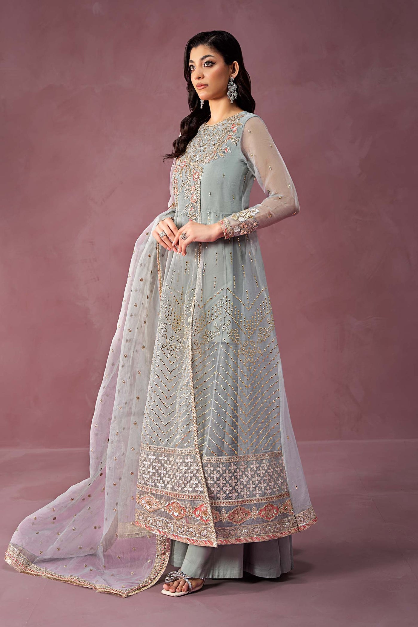 3 Piece Embroidered Organza Suit | SF-W24-19