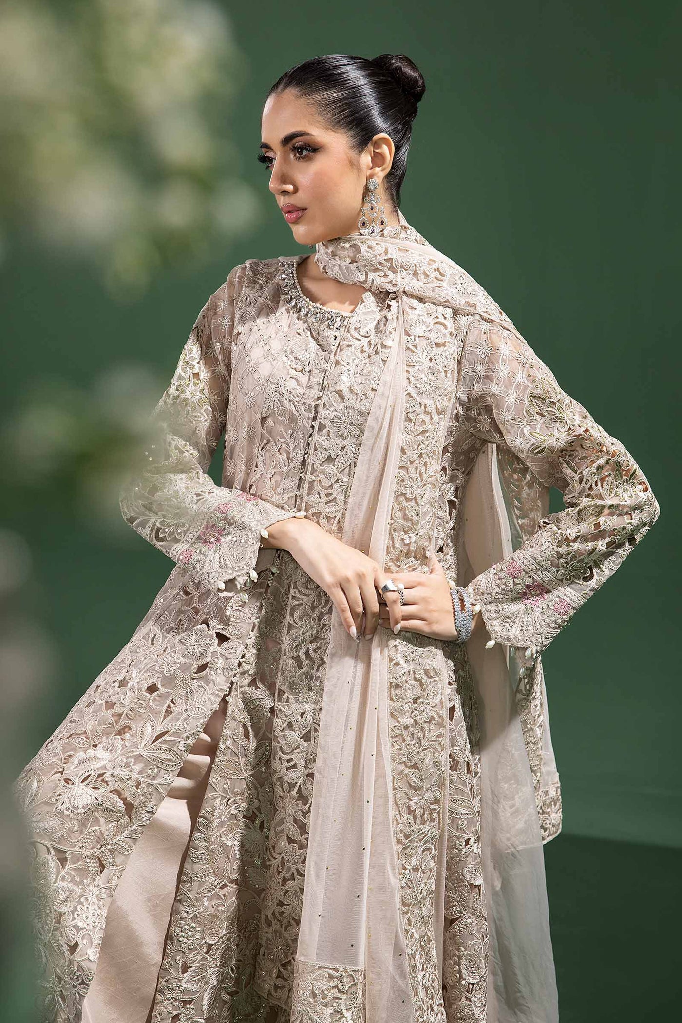 3 Piece Embroidered Organza Suit | SF-W24-46