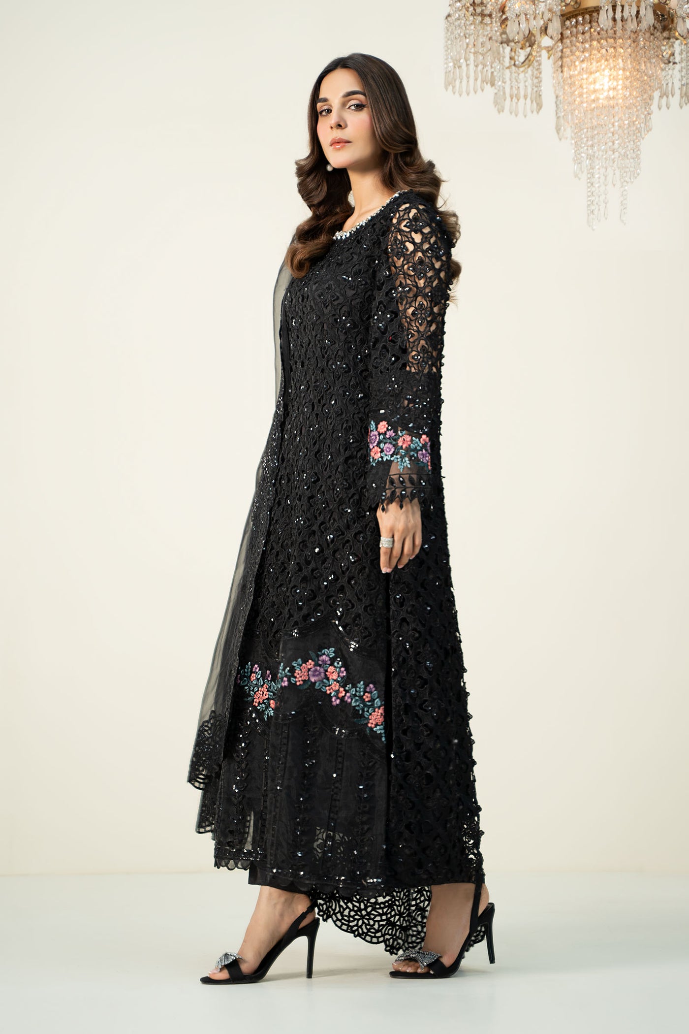 3 Piece Embroidered Organza Suit | SF-W24-69