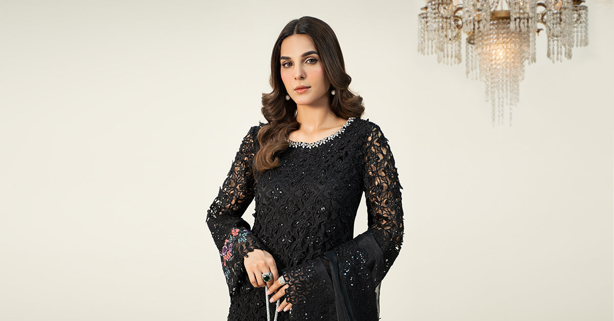 3 Piece Embroidered Organza Suit | SF-W24-69