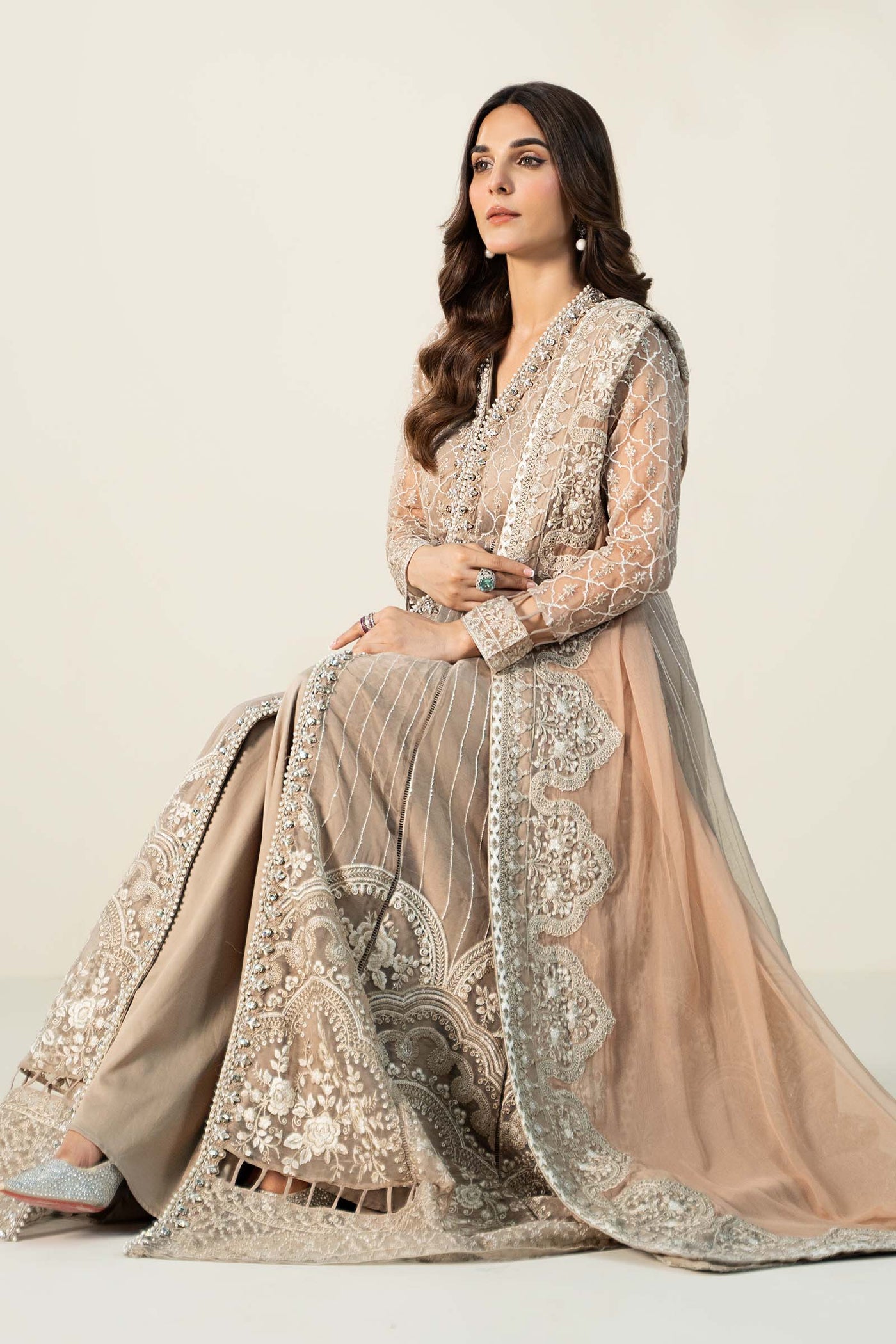 3 Piece Embroidered Organza Suit | SF-W24-70