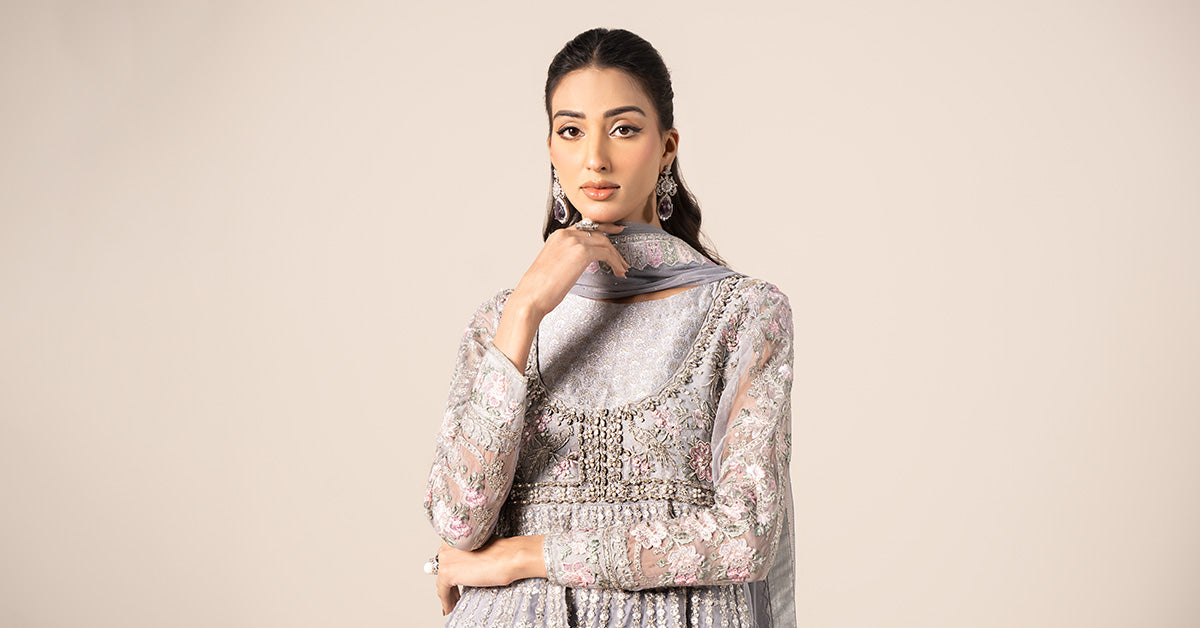 3 Piece Embroidered Organza Suit | SF-EF25-43