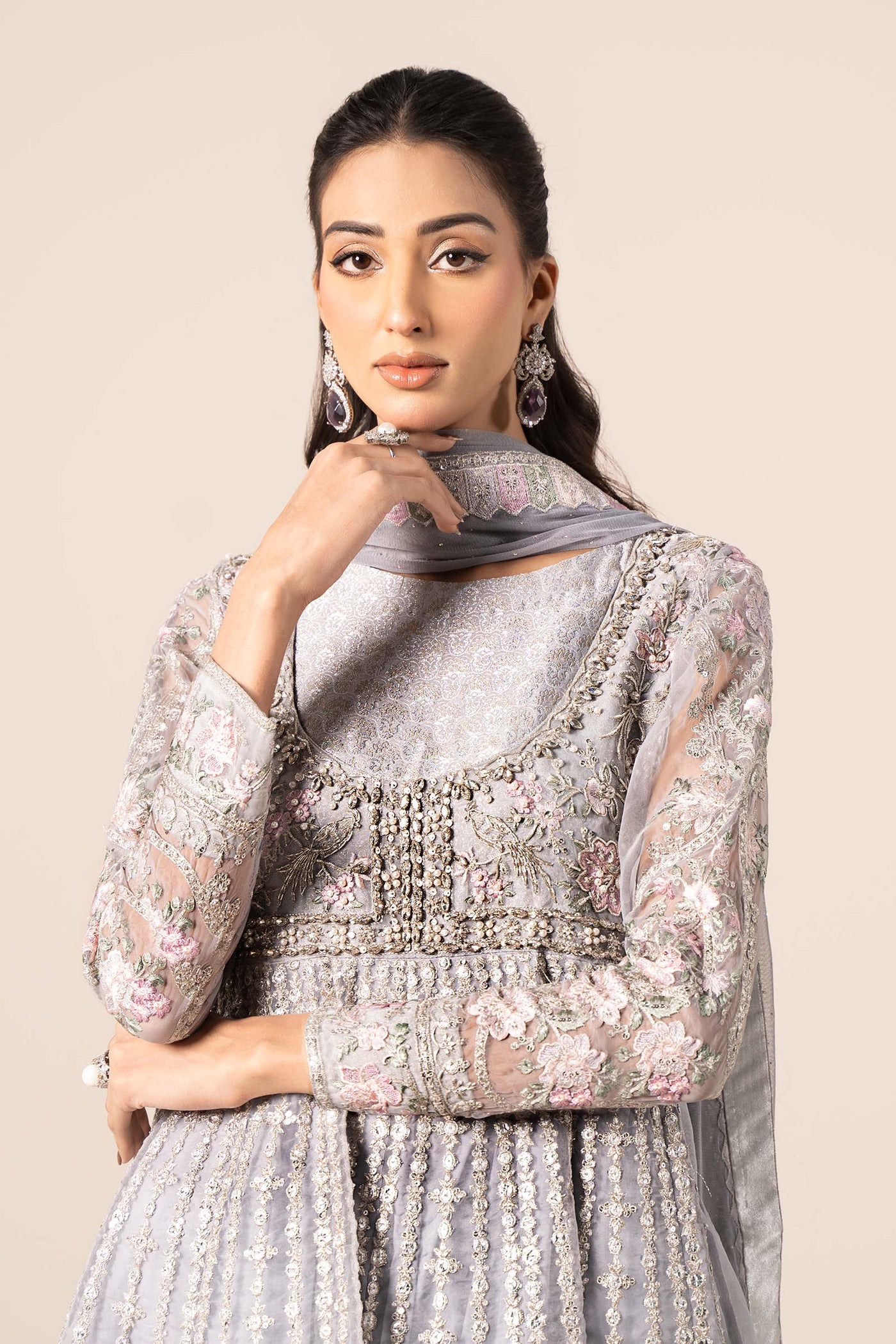 3 Piece Embroidered Organza Suit | SF-EF25-43