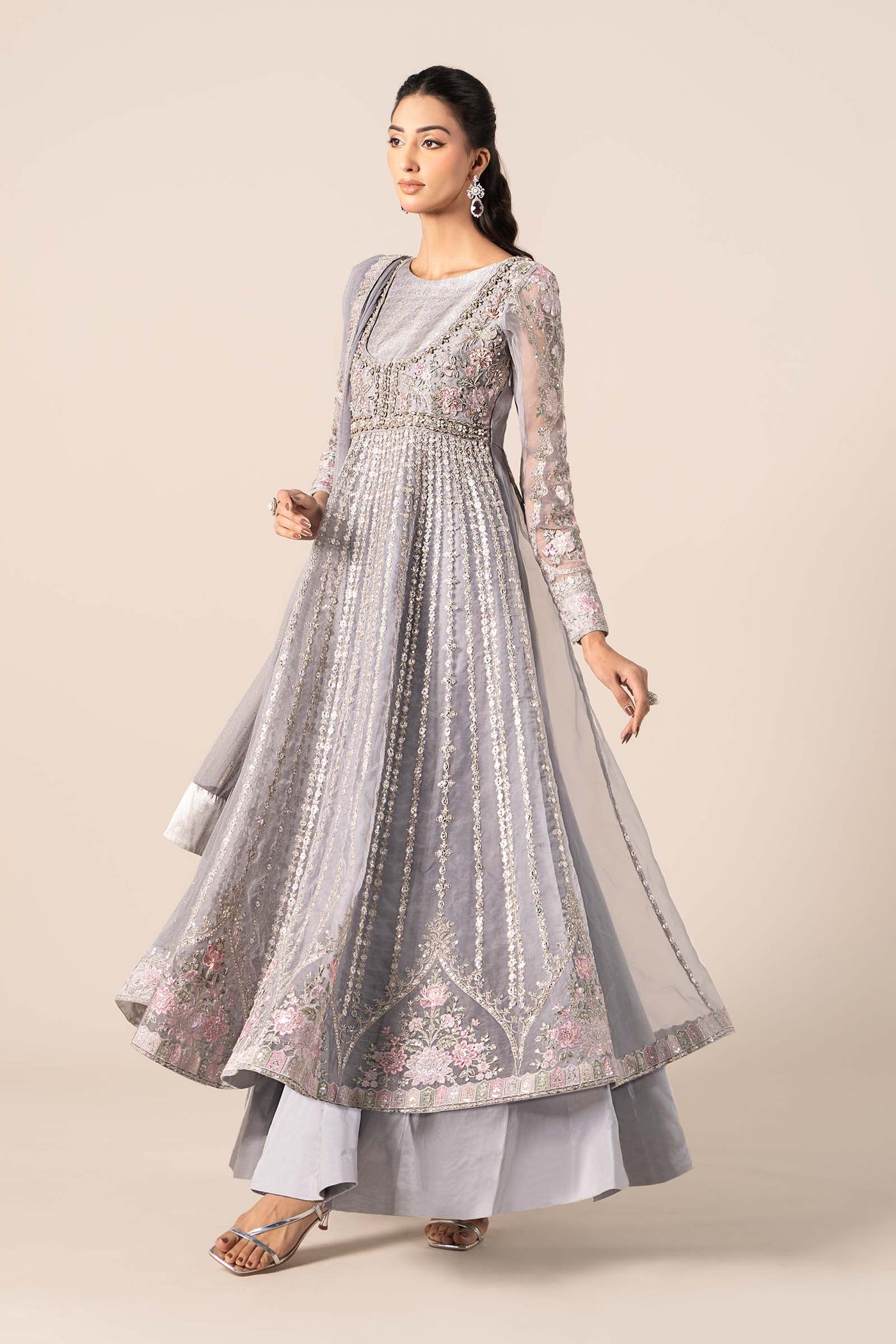 3 Piece Embroidered Organza Suit | SF-EF25-43