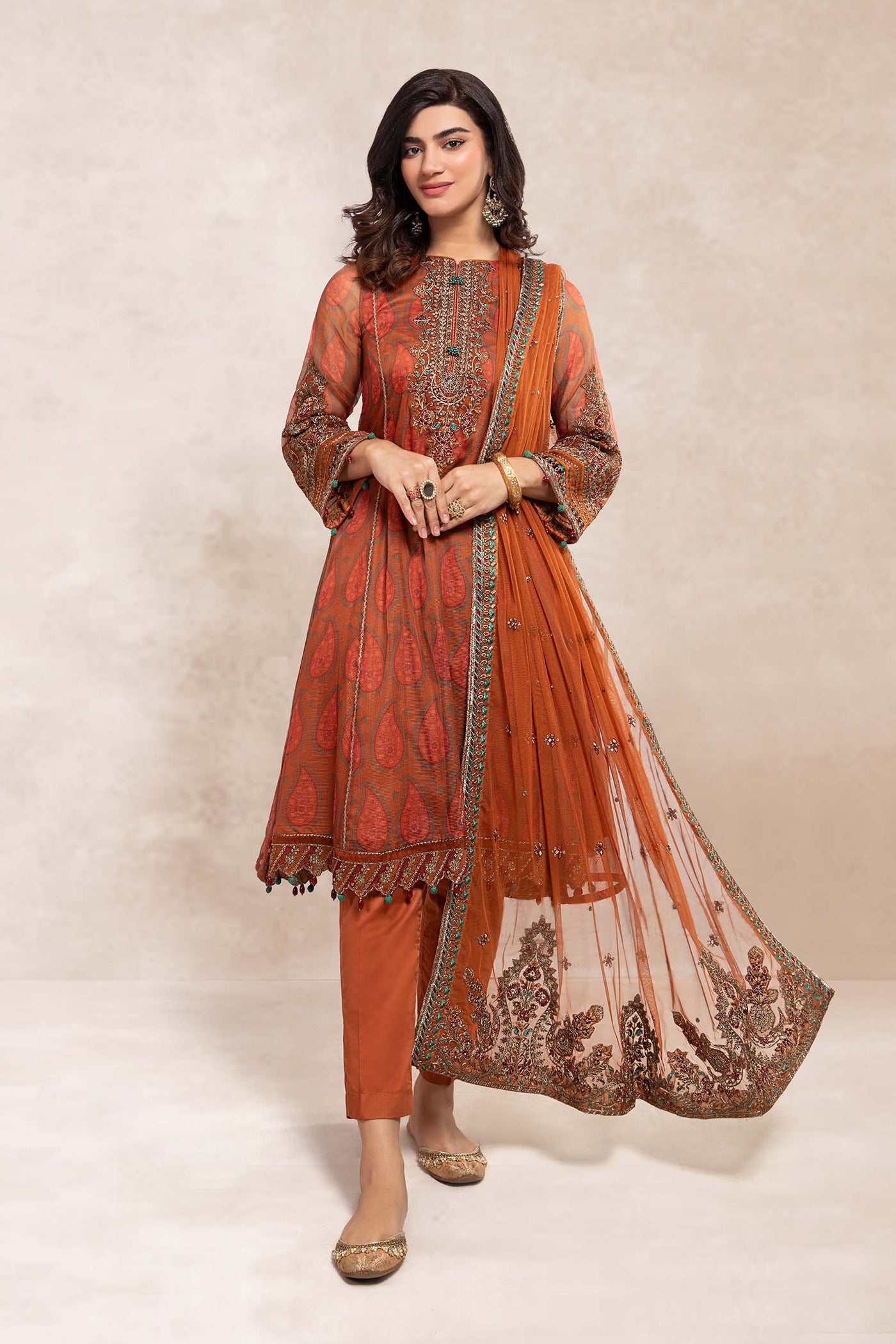 3 Piece Embroidered Suit | SF-EF22-31R1