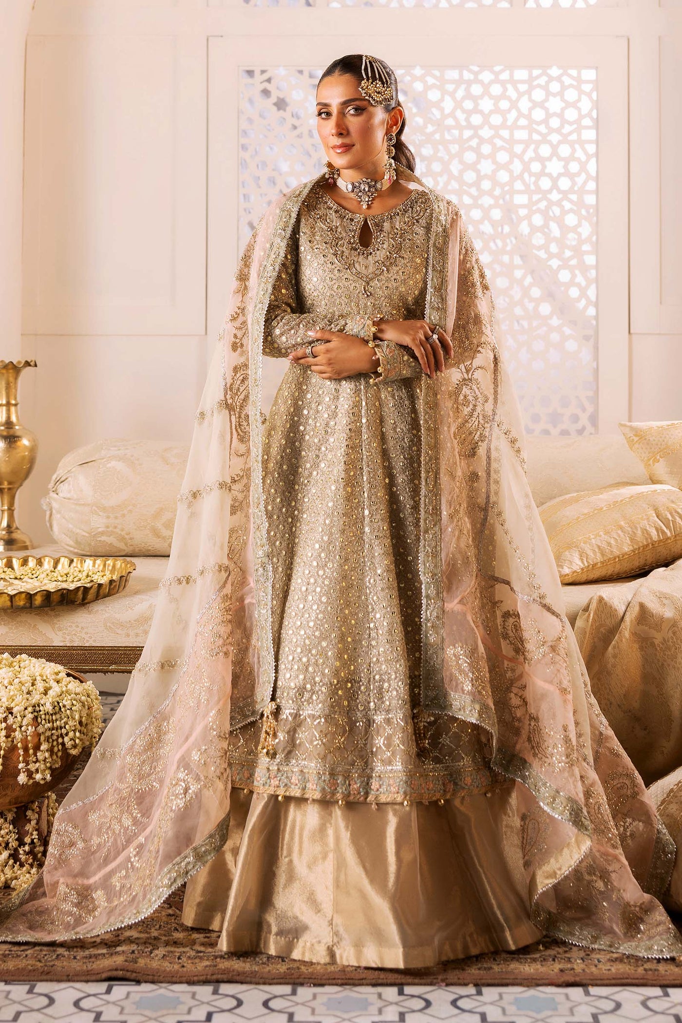 3 Piece Embroidered Organza Suit | SF-W24-07