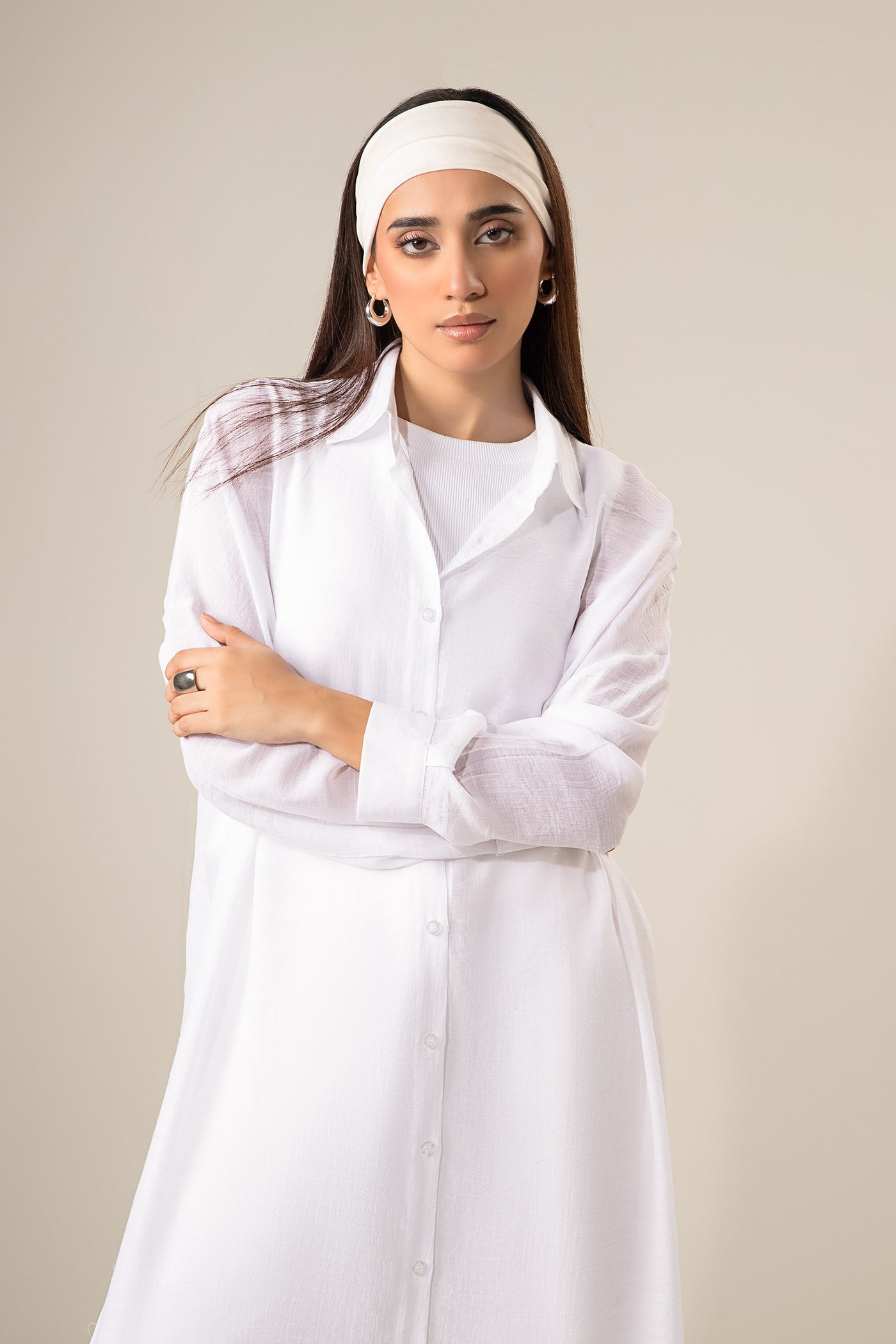 Long Button Down Shirt Dress | WEST-S25-12A