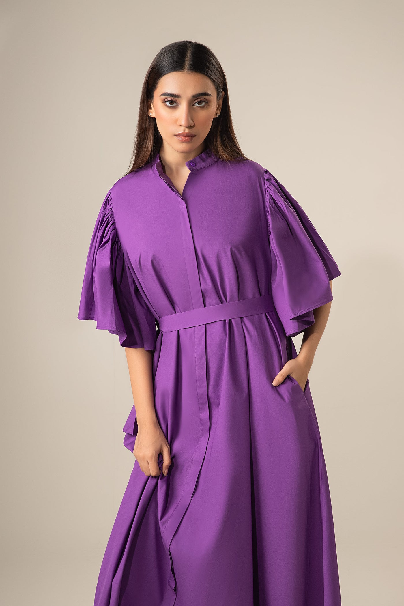 Flutter Sleeve Dress | WEST-S25-13B