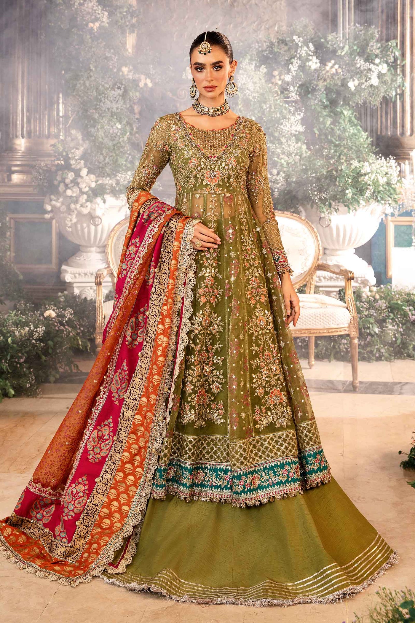 3 Piece Unstitched Embroidered Organza Suit | BD-2906