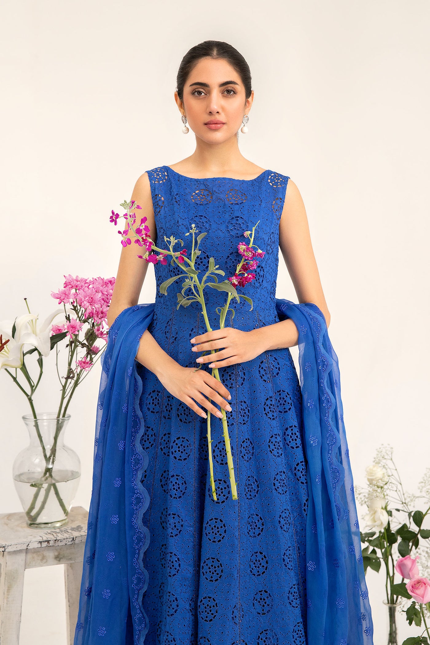 M.Luxe Fabrics Dupatta Royal Blue LF-405-D