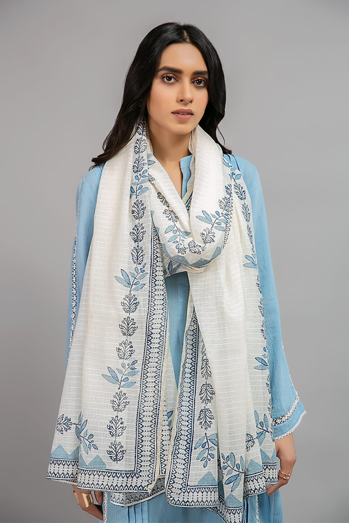 Scarf Dupatta - MG-W20-41-Off White