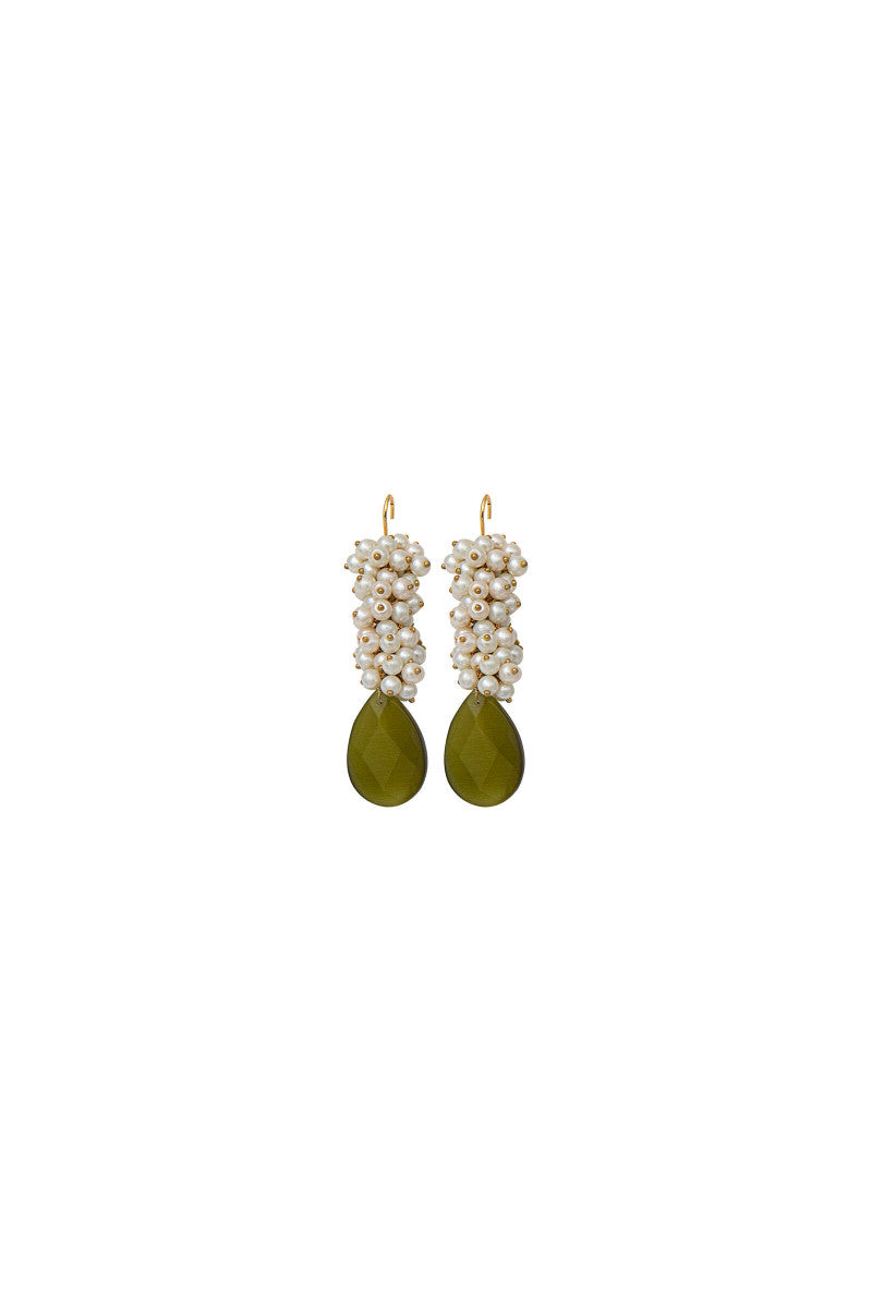 JER-050-Green Peridot with Pearl