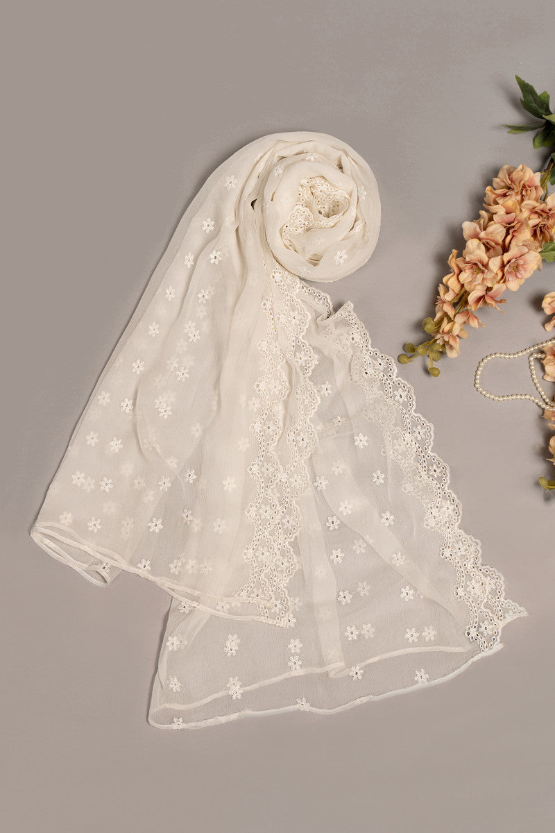 Scarf Dupatta-MB-SS21-15-White