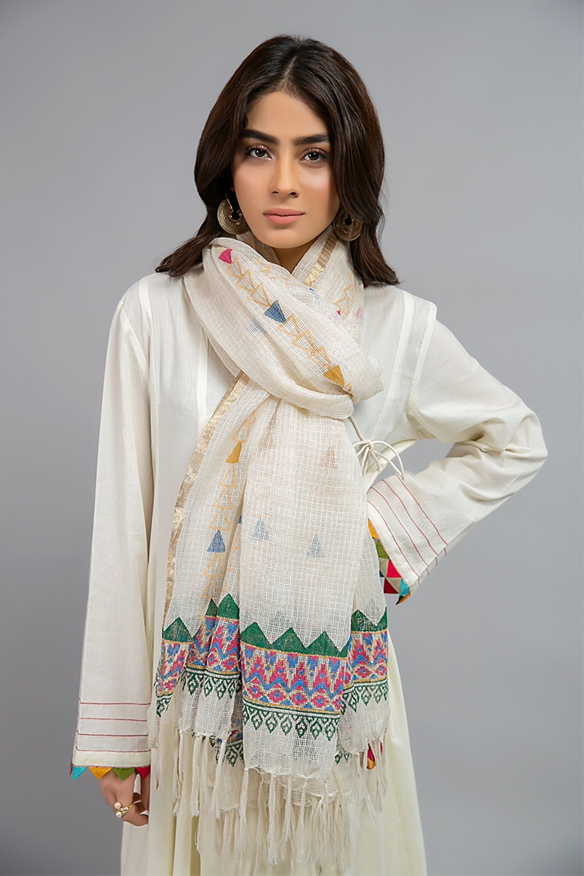 Dupatta MG-W20-13-Off White