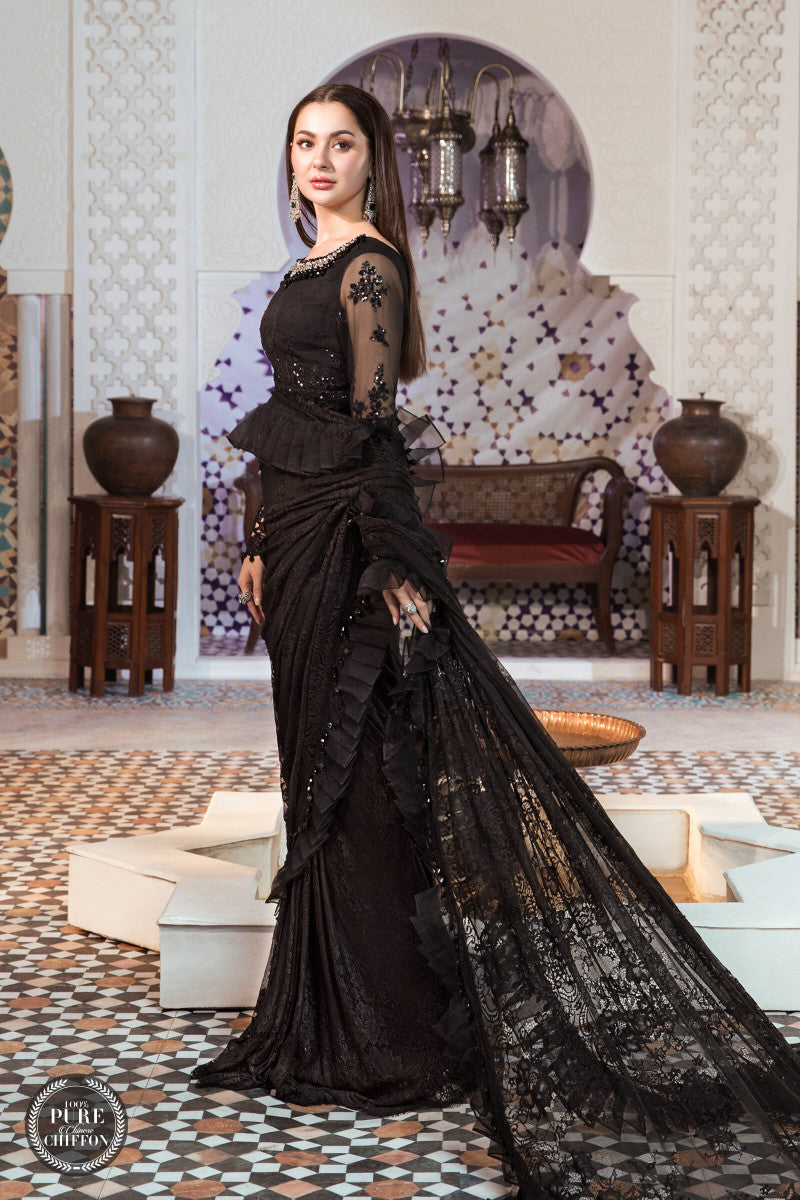 Maria b 2024 black saree