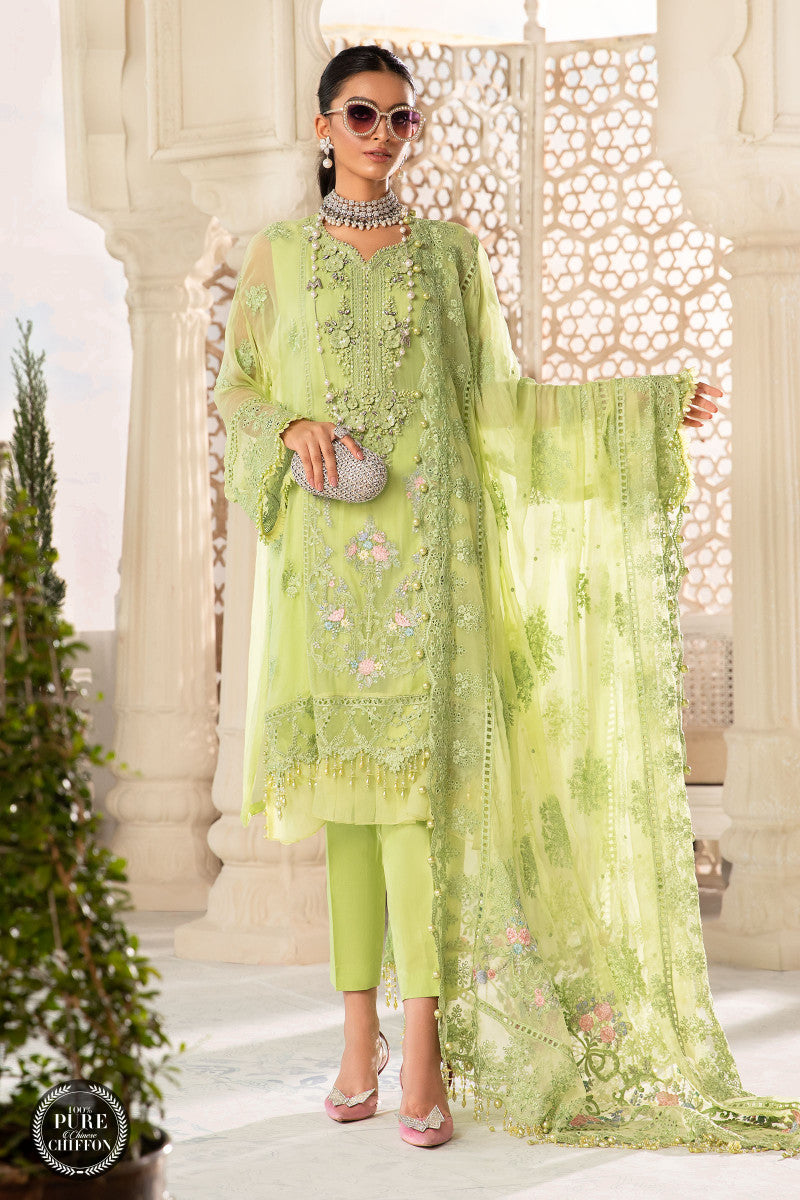 Unstitched Chiffon - MPC-22-207-Lime Green