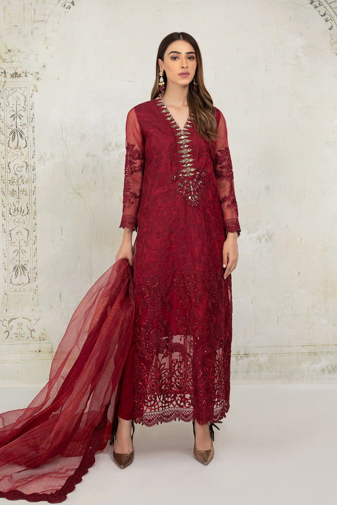 Maria b 2024 maroon dress